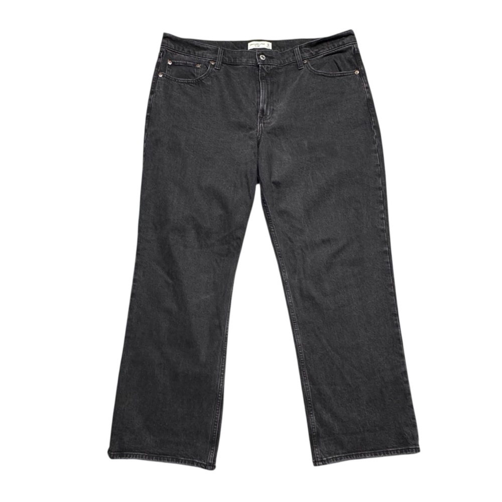 Abercrombie & Fitch The Baggy Low Rise Curve Love Jeans‎ Womes 33 Black Wide Leg